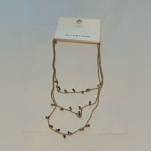 Darling NWT Loft 3 strand gold necklace